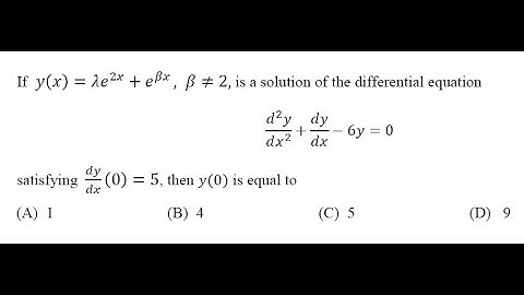 Question No 07 from IIT JAM 2019 Mathematics Paper. Question on ODE in JAM