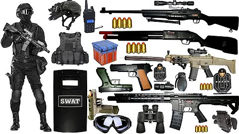 Special Forces Military Toy Gun Set Unboxing,Shotgun, M416, SCAR L, 98K AWM, Glock, Colt 1911 Pistol