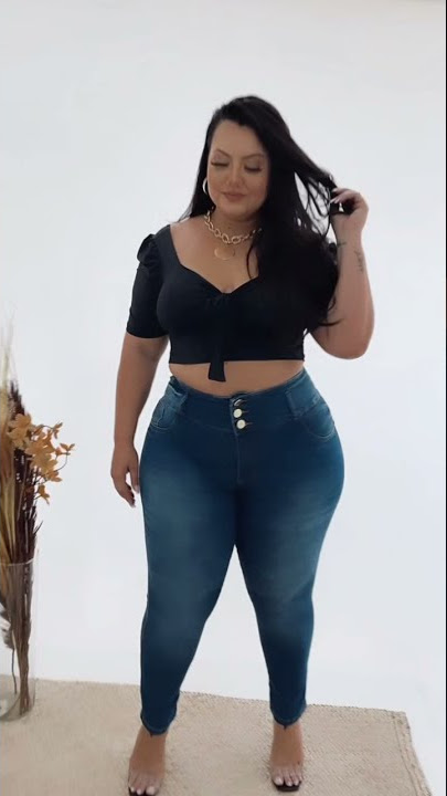 Calça Jeans Ane Plus Size Skinny Lueli Azul