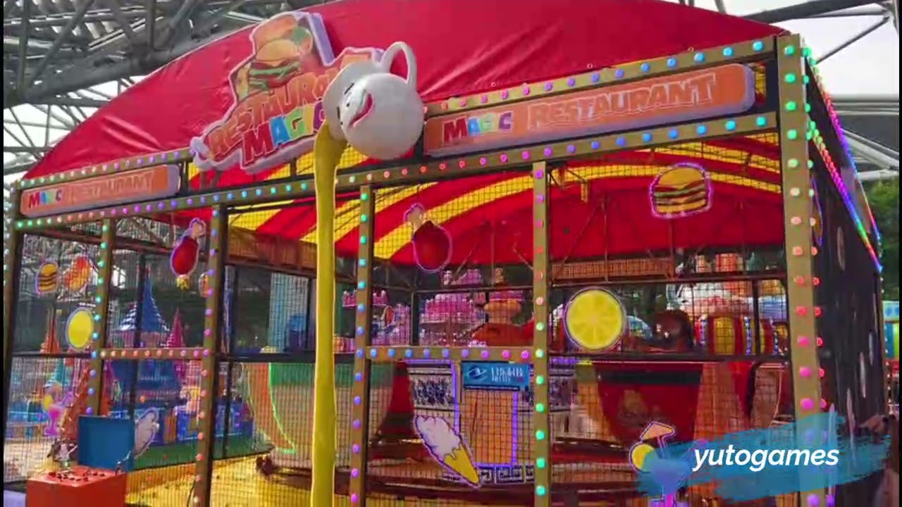 Amusement Park Magic restaurant spray ball cart|Outdoor Rotating Cup ...