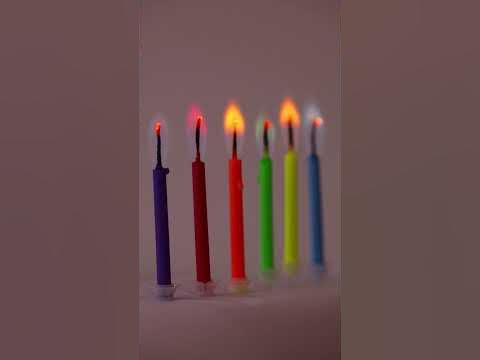 Свечи для торта с цветным пламенем - YouTube