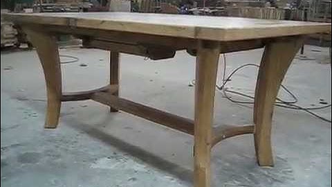 Country Oak Square End - H- LEGS Table, butterfly extendsion 1800/2300 x 1000 x 785mm High.avi