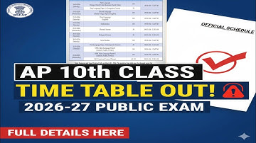 📅✨ AP 10th Class SSC Public Exam Time Table Released March 2026–27 | Check Full Schedule Now #10th 