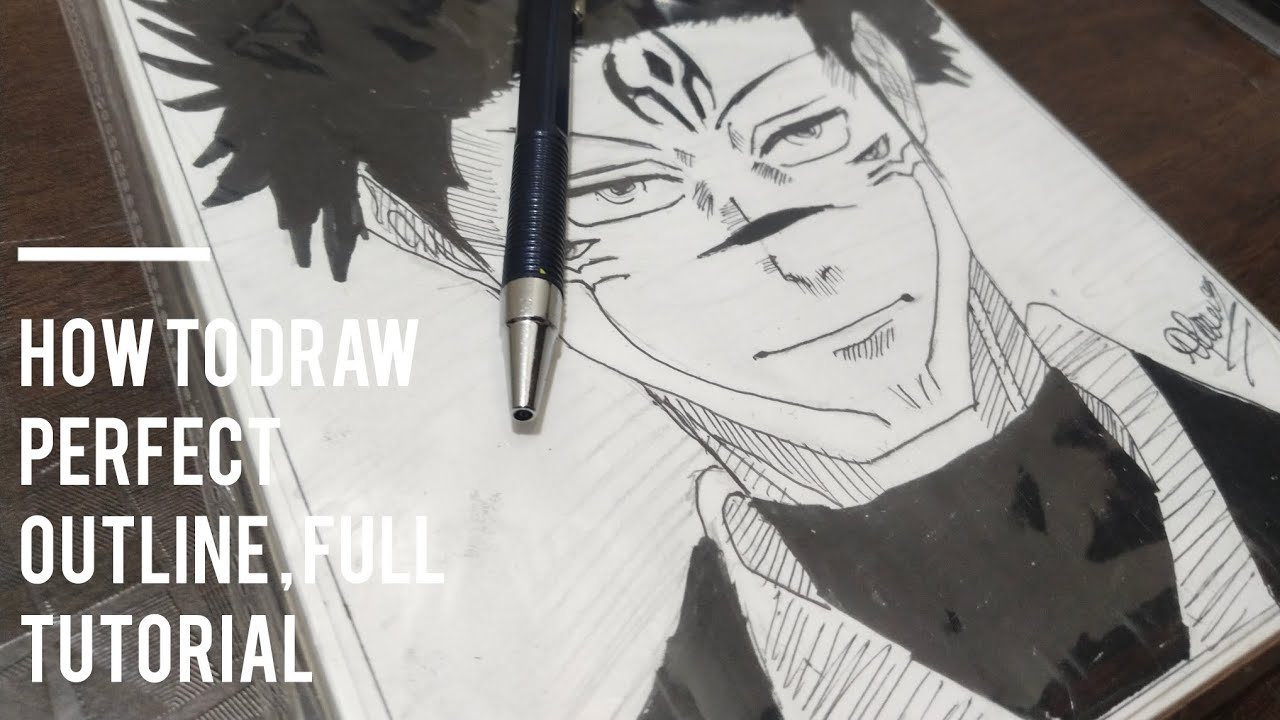 How to draw perfect anime outline with line art~ 