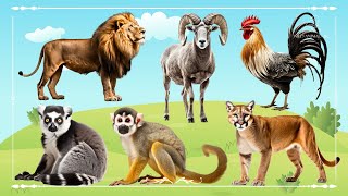 Sound Of Cute Animals, Familiar Animal: Lion, Bighorn Sheep, Chicken, Lemur, Monkey &amp; Cougar