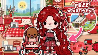 I Built a FREE Red Aesthetic Apartment! ❤️ | Toca Boca World