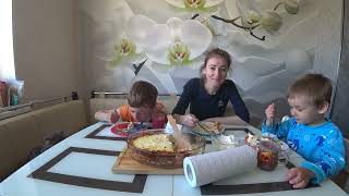 МУКБАНГ ТВОРОЖНАЯ ЗАПЕКАНКА | MUKBANG COTTAGE CHEESE CASSEROLE. #StepFamily #mukbang #casserole