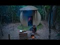 Girl Living Off The Grid, Build The Most Beautiful Drainage House; Girl Solo Bushcrafts