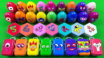 Numberblocks 🏳️‍🌈 Find Alphablocks in Mini Eggs, Suitcases Slime Coloring! Satisfying Slime ASMR