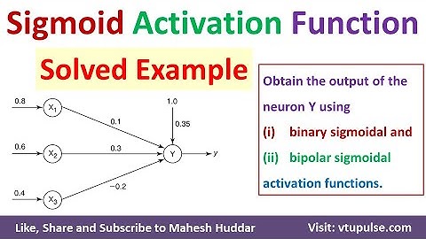 3. Sigmoid Activation Function Solved Example | Soft Computing | Machine Learning ANN Mahesh Huddar