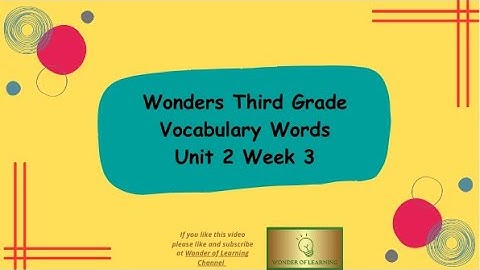 Wonders Grade 3 Vocabulary Words Unit 2 Week 3