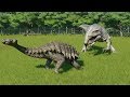 Ankylosaurus Destroys The Big 5 T-Rex, Indominus Rex, Spinosaurus, Carcharodontosaurus and Giga