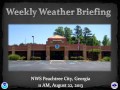 Weekly Weather Briefing for August 22, 2013