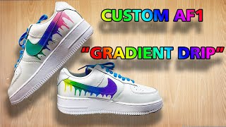 air force 1 custom rainbow drip