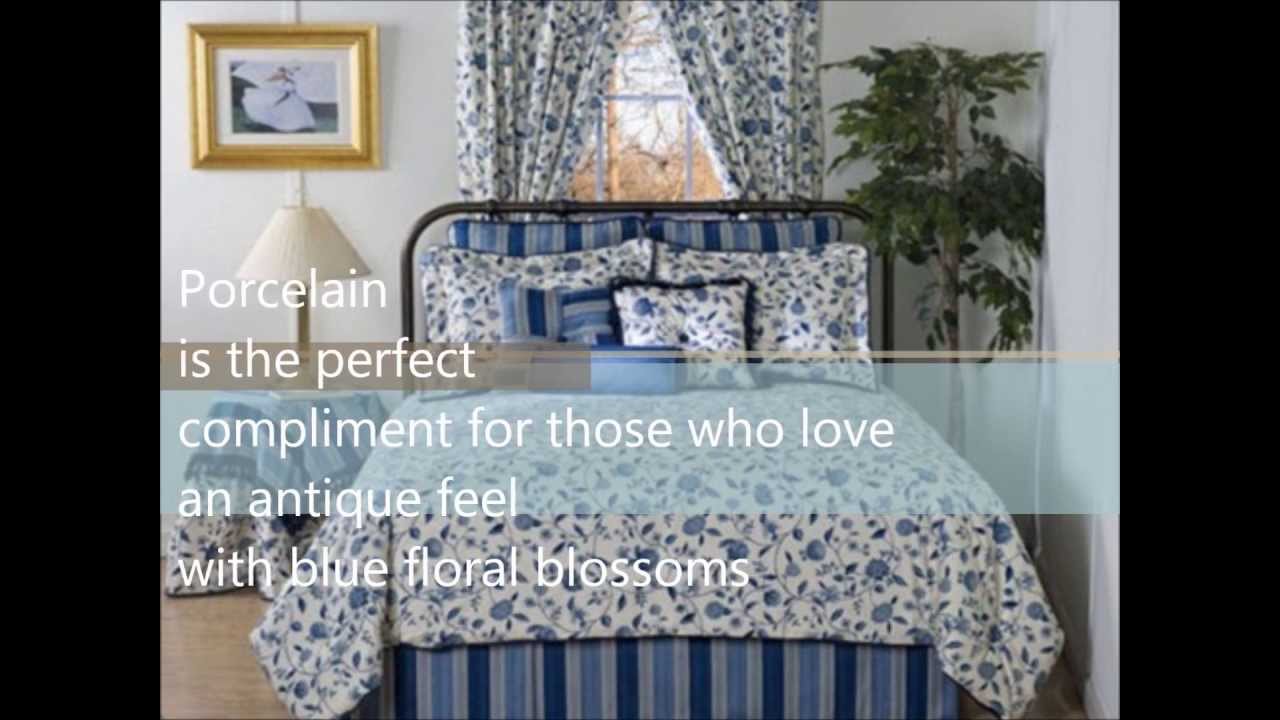 Porcelain Blue and White Floral Bedding Collection by Victor Mill