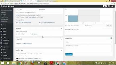 5.  Wordpress Dashboard Overview