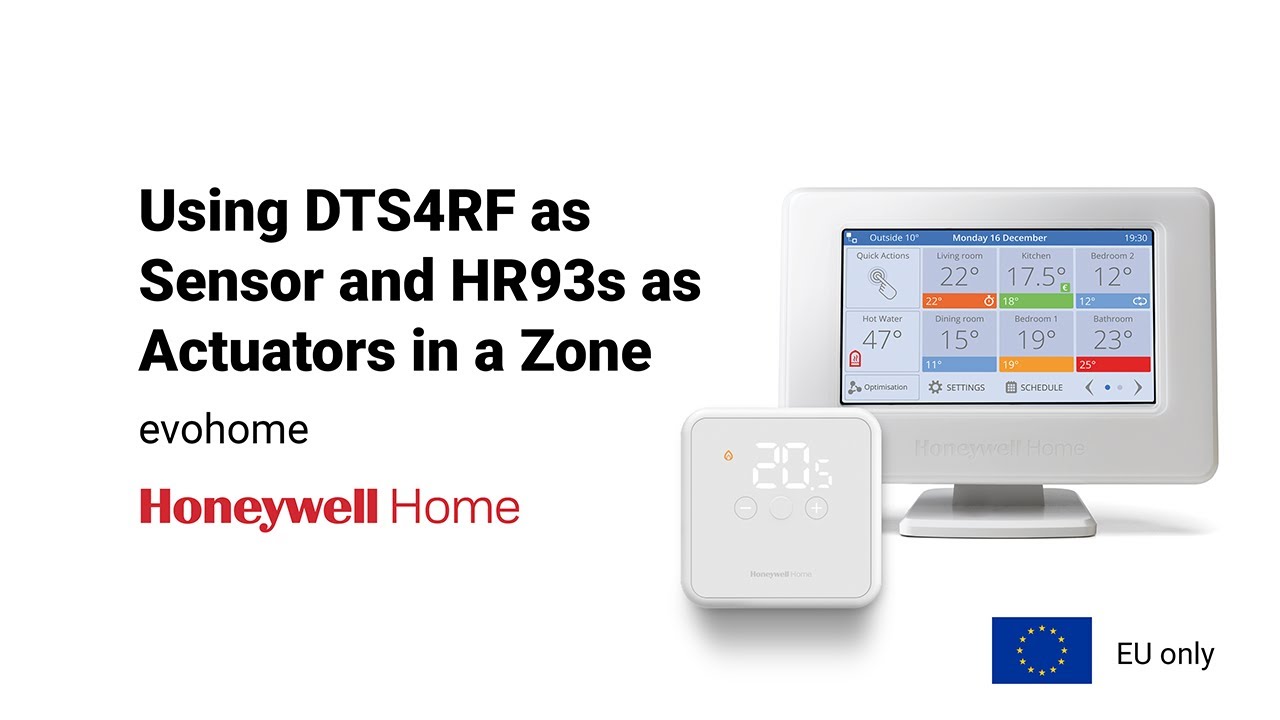 Using DTS4RF as Sensor and HR93s as Actuators in a Zone (EU only)