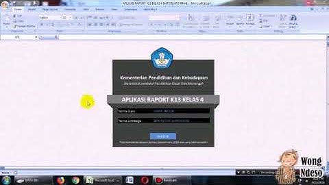 Tutorial aplikasi raport K13 revisi 2018