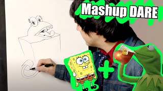 DARED to Draw a Mashup of Spongebob Squarepants and Kermit the Frog