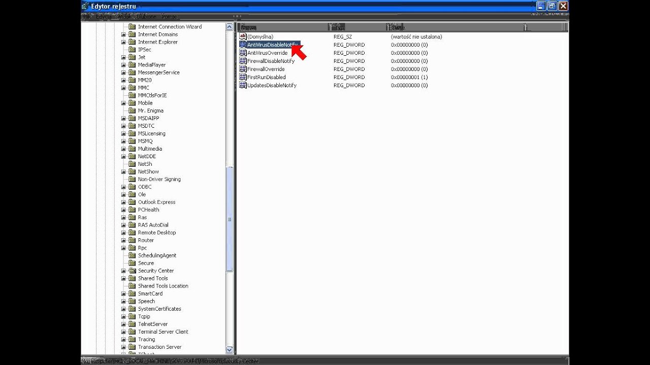 Wyłączanie komunikatów Centrum Zabezpieczeń w Windows XP - YouTube