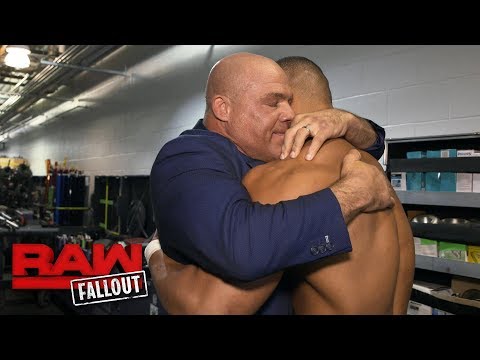 Kurt Angle congratulates Jason Jordan: Raw Fallout, Oct. 9, 2017