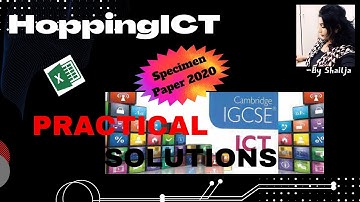 2020 SPECIMEN PAPER, P3, MS DATA ANALYSIS PART-1#IGCSE  #ICT #CAMBRIDGE  #SPECIMENPAPER  #HoppingICT