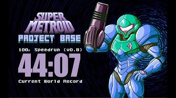 Super Metroid: Project Base v0.8 100% Speedrun in 44:07 (0:32) [WR]