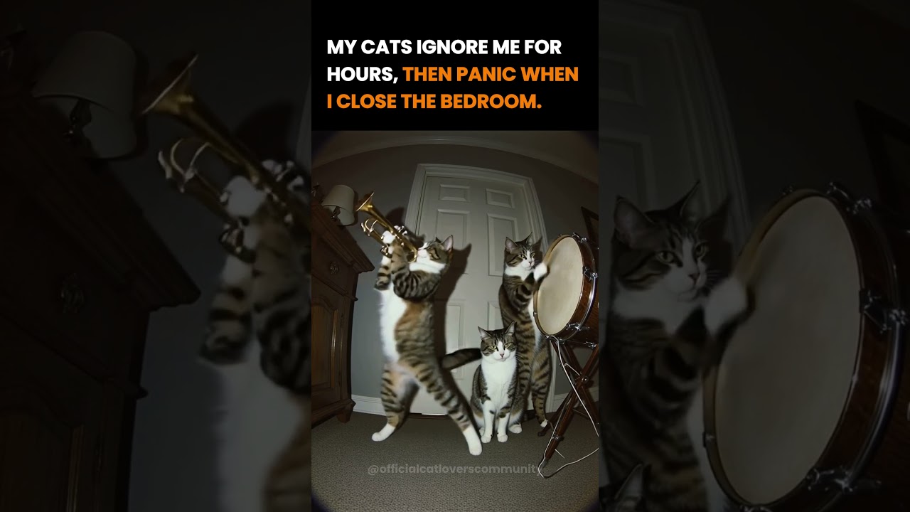 My Cats Ignore Me All Day Until I Close The Bedroom Door 🤣😼 
