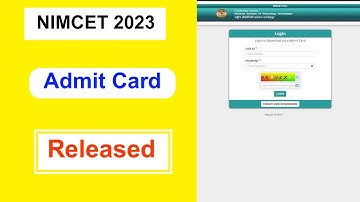 NIMCET 2023 Admit Card Released | NIMCET 2023 Admit Card Declared Full Details 2023