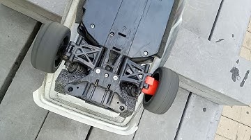 3d printed TT02 rear hub carrier in action. Model provided by  UpgradePARTS.com.