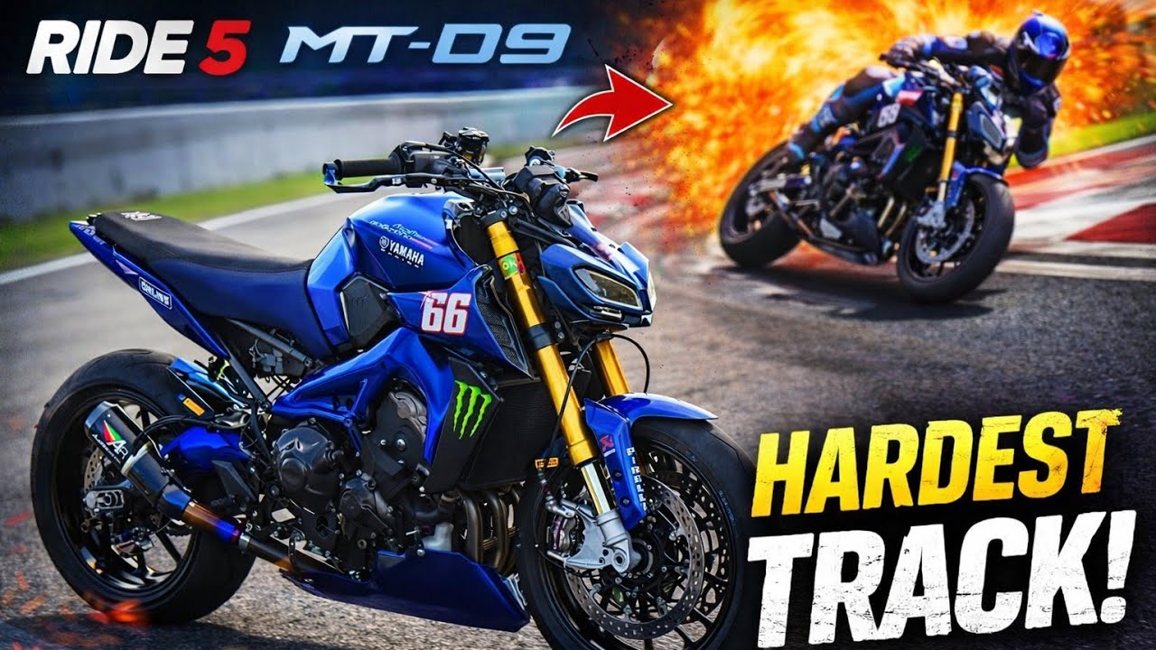 Yamaha MT-09 | Ride 5 | Hardest Track Challenge 🔥 250 speed