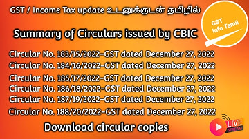 Circulars issued by CBIC on GST