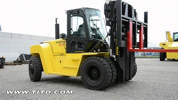 tito.com // New Hyster H360HD2 forklift with a 3-stage mast driving around.