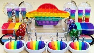 Rainbow Planet Slime | Mixing Eyeshadow And GLITTER Into Slime,Satisfying Slime Videos ASMR