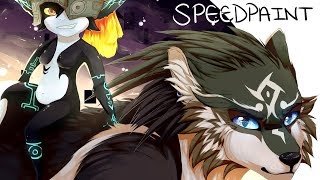 [Speedpaint] Midna &amp; Wolf Link (The Legend of Zelda: Twilight Princess)