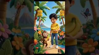 🐵🍌The Monkey Banana Dance | Fun Kids Song & Puppet Dance! #AIVideo #FunForKids #Cartoon #Shorts