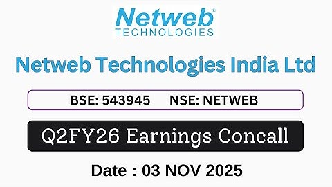 Netweb Technologies India Q2FY26 Earnings Concall | Latest Share News #NetwebTech #Q2FY26 #Concall
