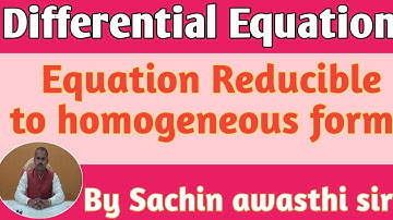 Equation Reducible to homogeneous form