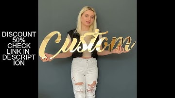 Personalized Custom Baby Name Sign Decor Acrylic Mirror Gold Wood Wall Signs Baby Shower Nursery Dec