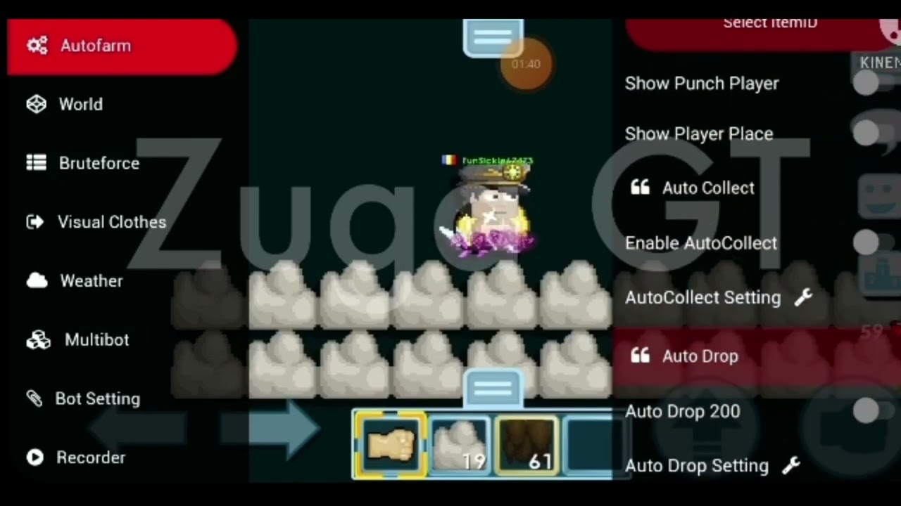 Growtopia 4.10 AutoFarm PowerKuy GrowLauncher Menu