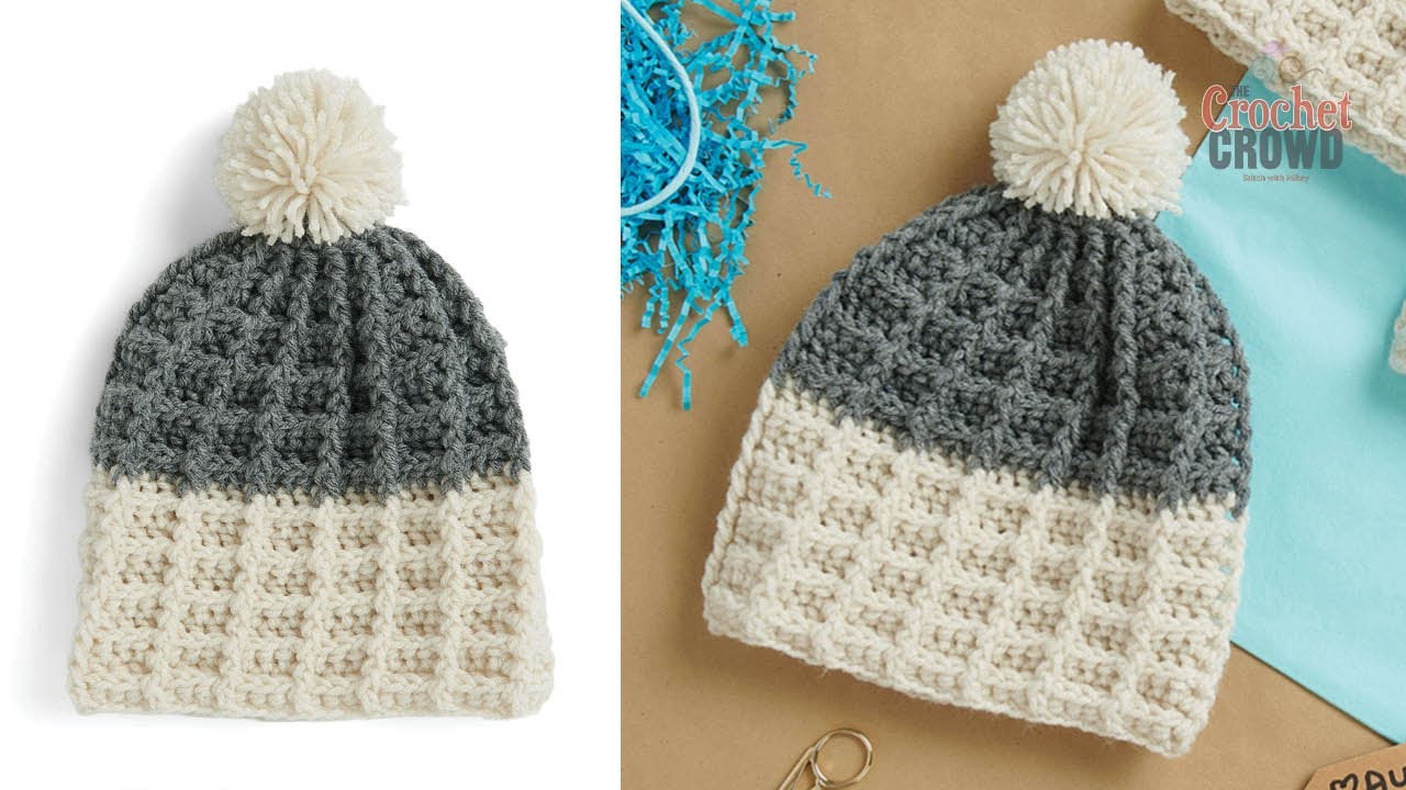 Easy Crochet Waffle Stitch Hat