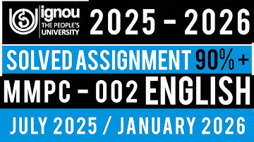 MMPC 002 Solved Assignment 2025-26 | mmpc 002 solved assignment july 2025 | mmpc 002 assignment 2026