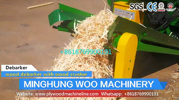veneer machine for wood debarker with wood crusher