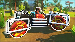 Racing Explosive Wheeled Cars on a Bumpy Off-Road Course! (Scrap Mechanic Gameplay)