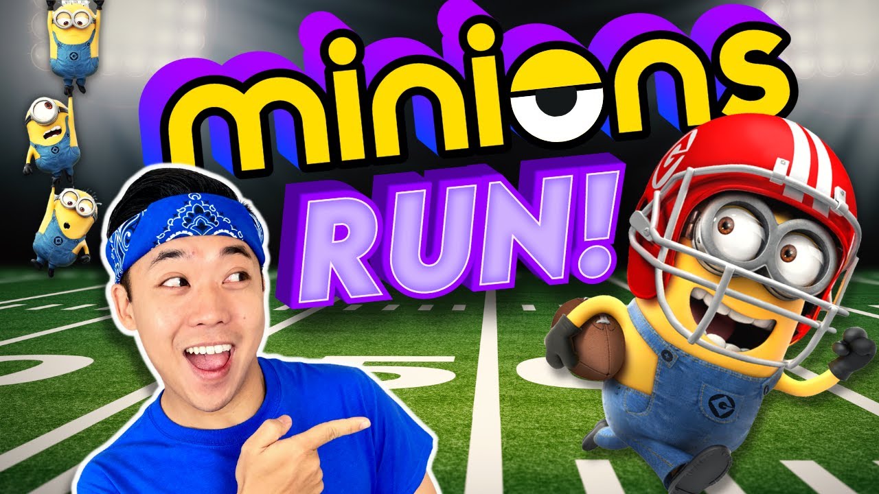 🏈🤓 MINIONS Football Run + FREEZE DANCE Brain Break Kids Workout