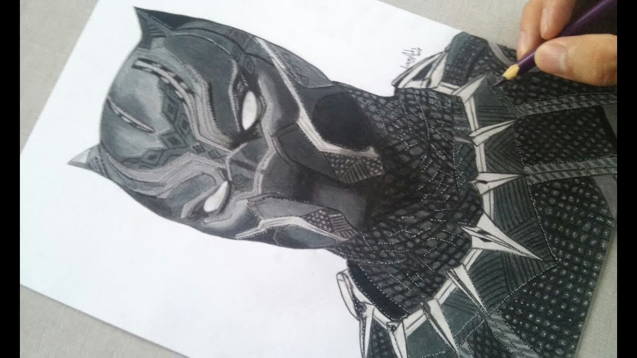 desenhando pantera negra speed drawing black panther youtube