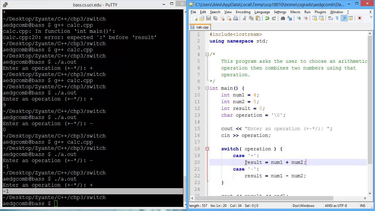 Programming example - Switch statements - YouTube