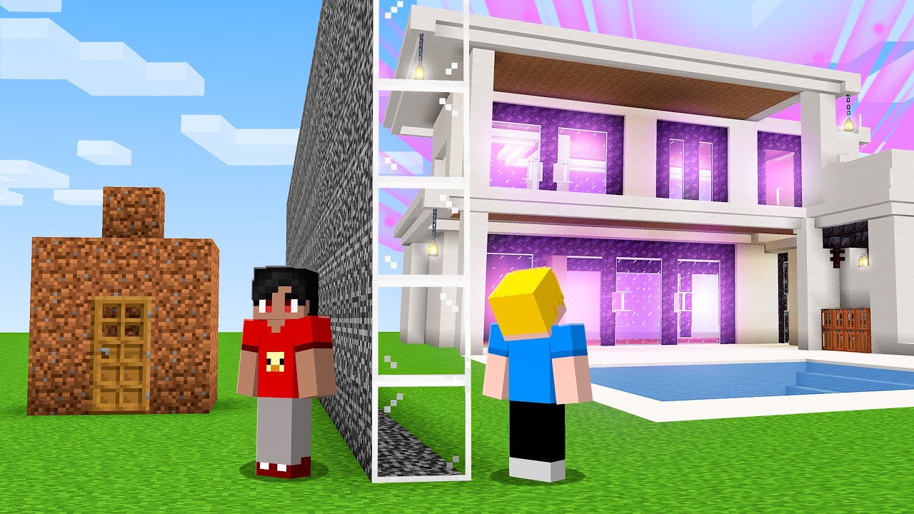 Minecraft POBRE vs RICO vs MILLONARIO, CASA - MANSIÓN MODERNA en Minecraft  