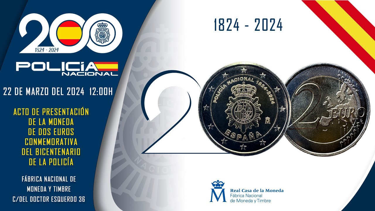 Presentación de la moneda de dos euros conmemorativa del Bicentenario de la Policía Nacional