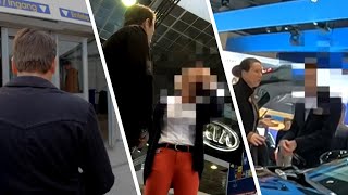 Action Caméra Cachée Au Salon De Lauto Verborgen Camera Op Het Autosalon